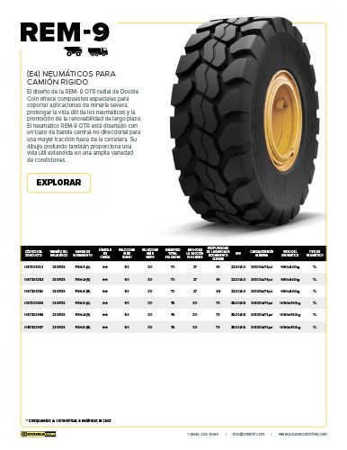 REM9 Hoja de Especificaciones